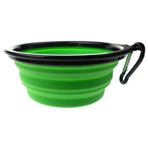 Pupware Green Collapsible Dog Dish Eco Friendly BPA Free Doggie Carabiner Travel